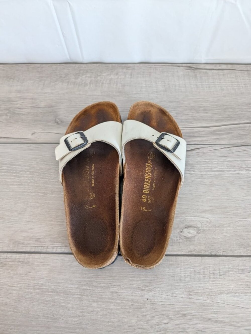 Birkenstock Madrid Buckle Sandals White Woman Size 40(US 9-9.5) Casual